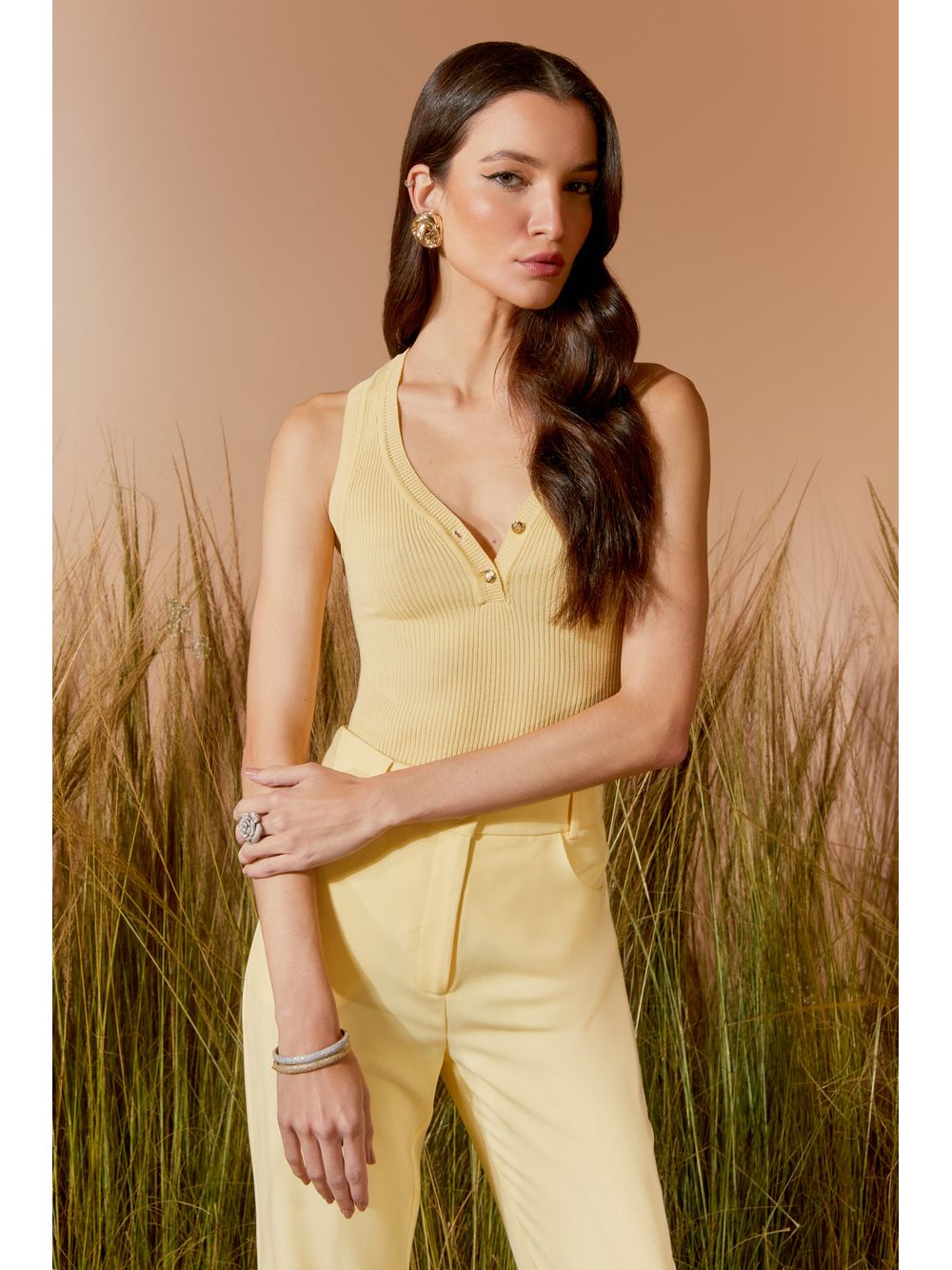 Agilità — BLUSA TRICOT DECOTE V BOTÕES