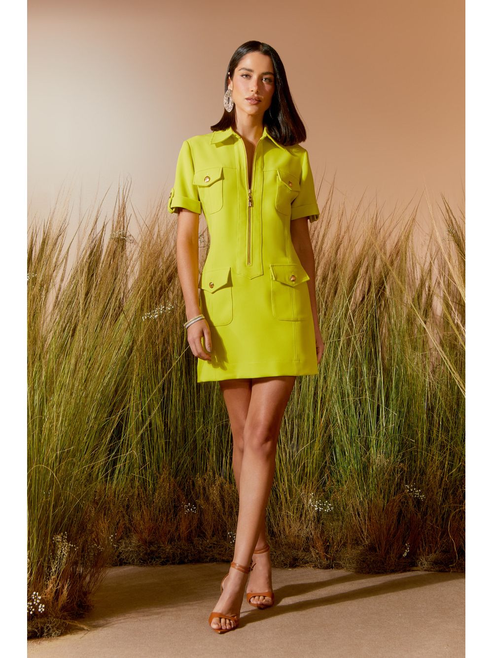 Agilità — VESTIDO ZÍPER BOLSOS UTILITARIO