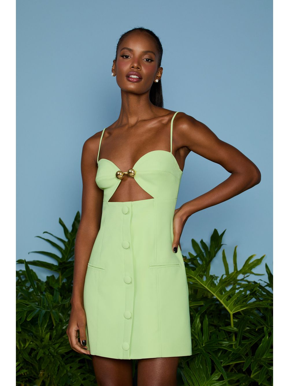 Agilità — VESTIDO CURTO IRIS BOTÕES FRONTAIS