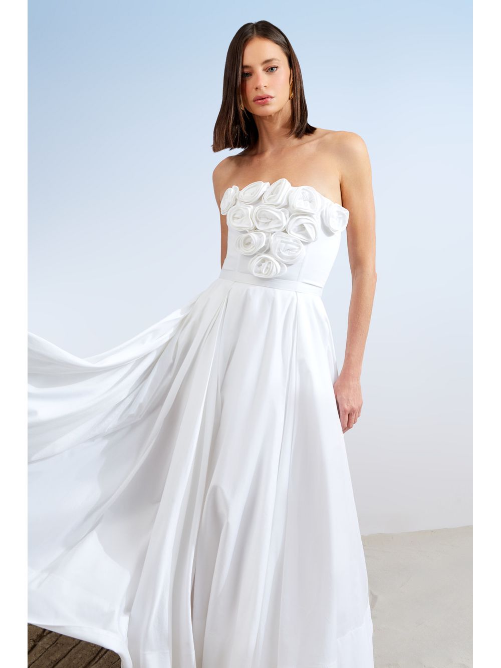 Agilità — VESTIDO MIDI FLORES DECOTE BOLSO