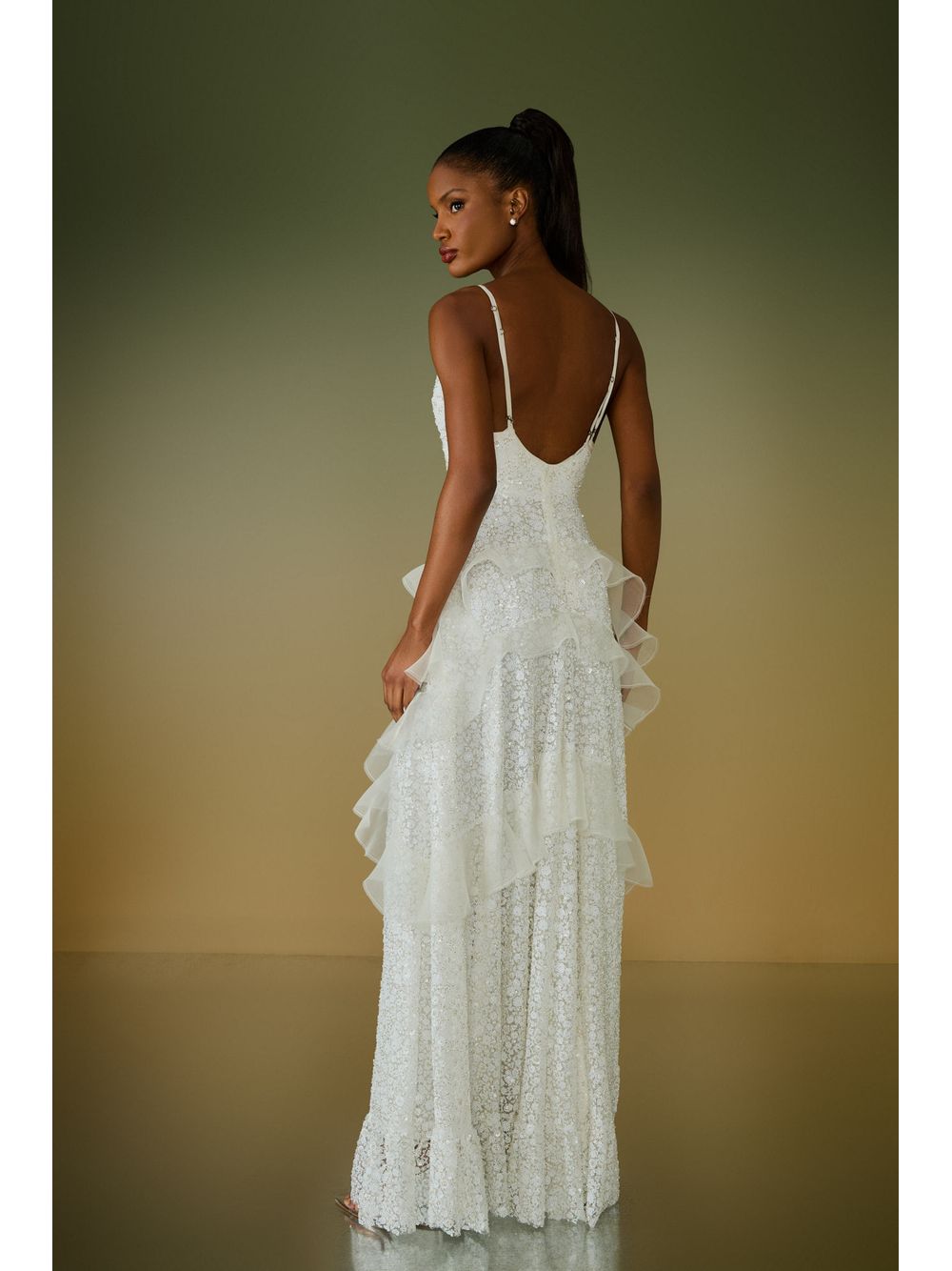 Agilità — VESTIDO LONGO BEL BABADOS IRREGULARES