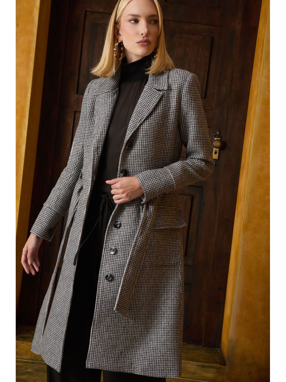 Agilità — TRENCH COAT ESTAMPA PIED POULE