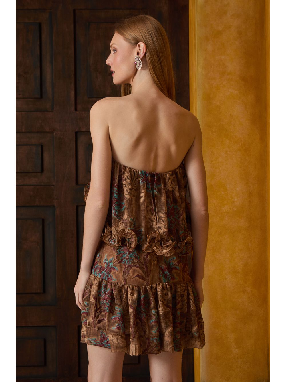 Agilità — VESTIDO CURTO BABADO FRUFRU BORDADO BOHO